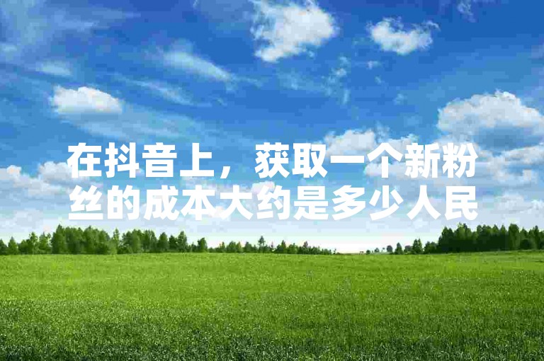 在抖音上，获取一个新粉丝的成本大约是多少人民币。