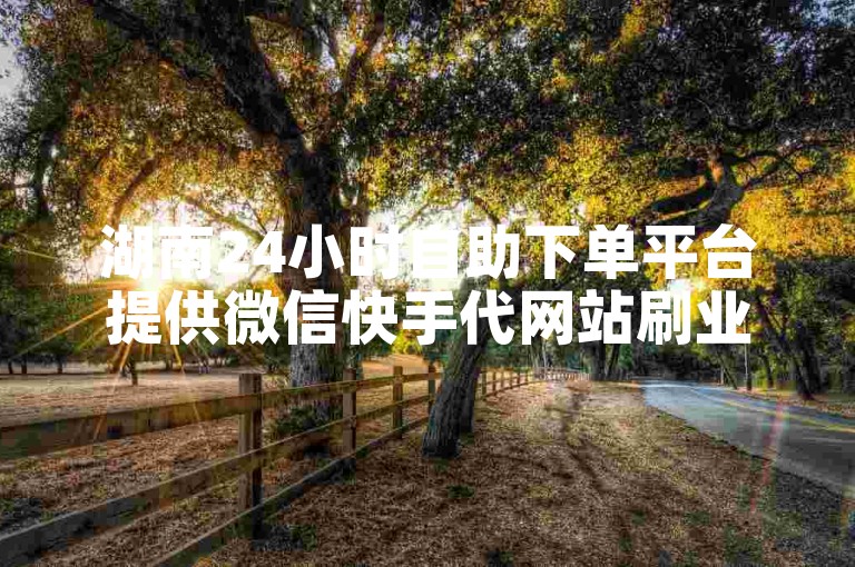 湖南24小时自助下单平台提供微信快手代网站刷业务服务。