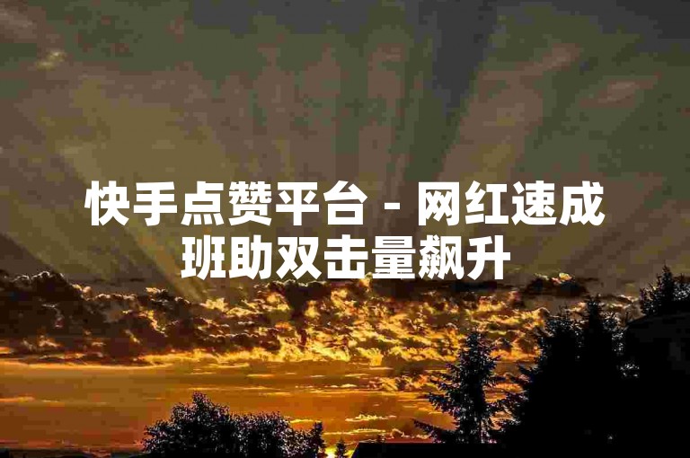 快手点赞平台 - 网红速成班助双击量飙升