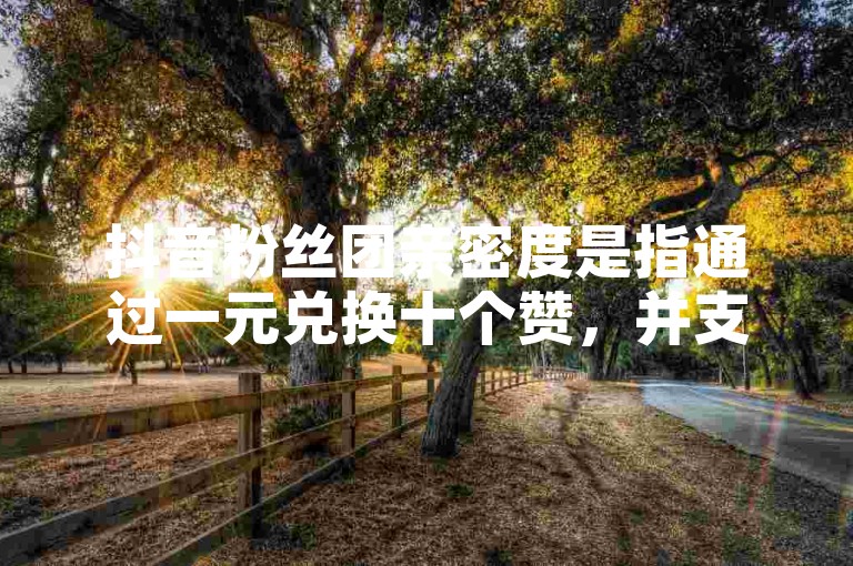 抖音粉丝团亲密度是指通过一元兑换十个赞，并支持快手微信支付的一种互动方式。