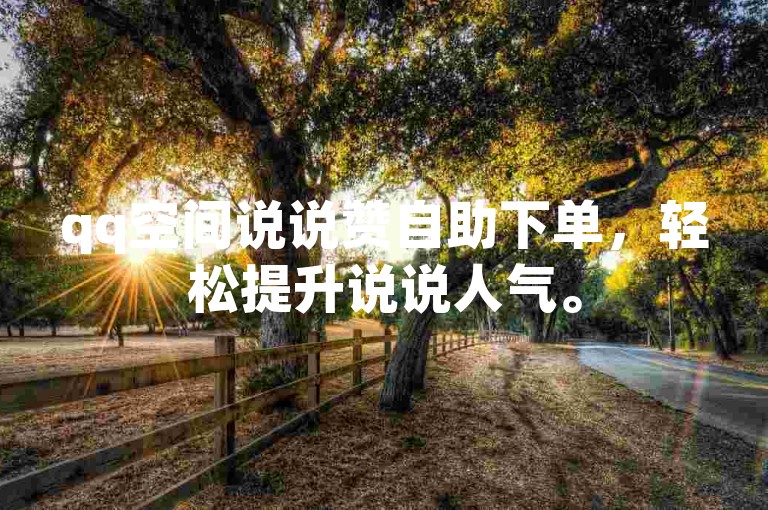 qq空间说说赞自助下单，轻松提升说说人气。