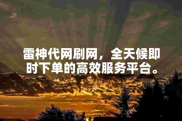 雷神代网刷网，全天候即时下单的高效服务平台。