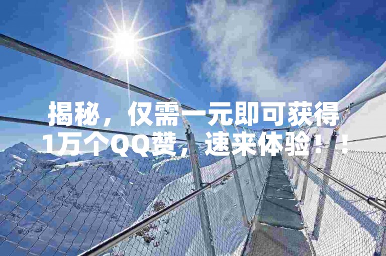 揭秘，仅需一元即可获得1万个QQ赞，速来体验！！2025必备技巧。