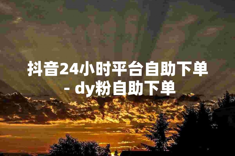 抖音24小时平台自助下单 - dy粉自助下单