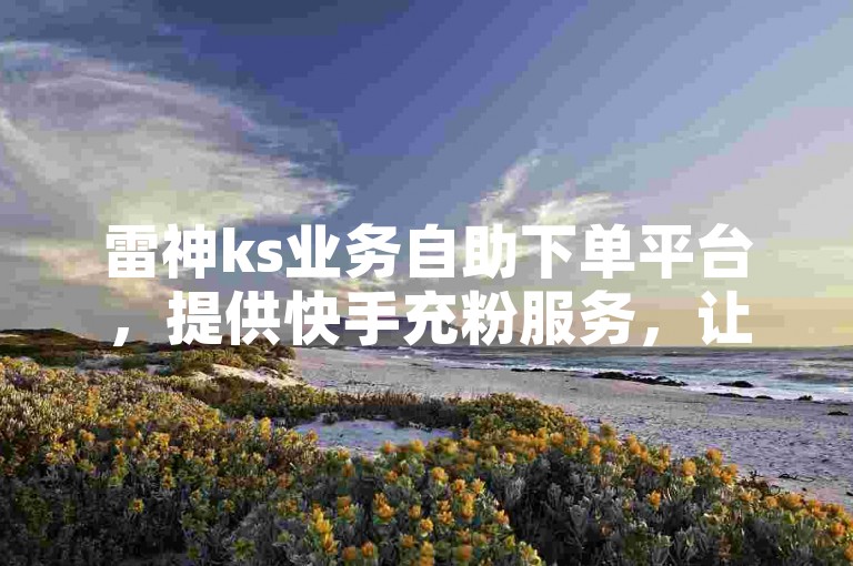 雷神ks业务自助下单平台，提供快手充粉服务，让您轻松提升粉丝量。