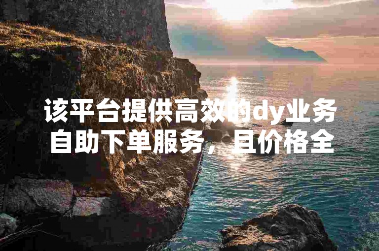 该平台提供高效的dy业务自助下单服务，且价格全网最低。