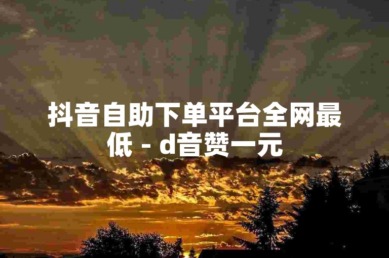 抖音自助下单平台全网最低 - d音赞一元50赞