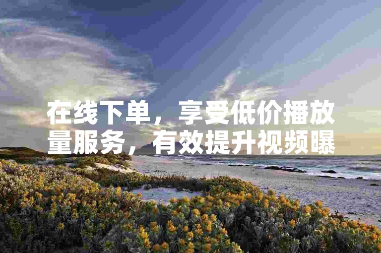 在线下单，享受低价播放量服务，有效提升视频曝光度。