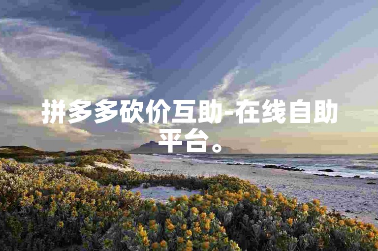 拼多多砍价互助-在线自助平台。