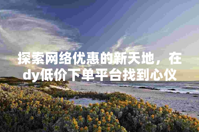 探索网络优惠的新天地，在dy低价下单平台找到心仪商品的最佳折扣。