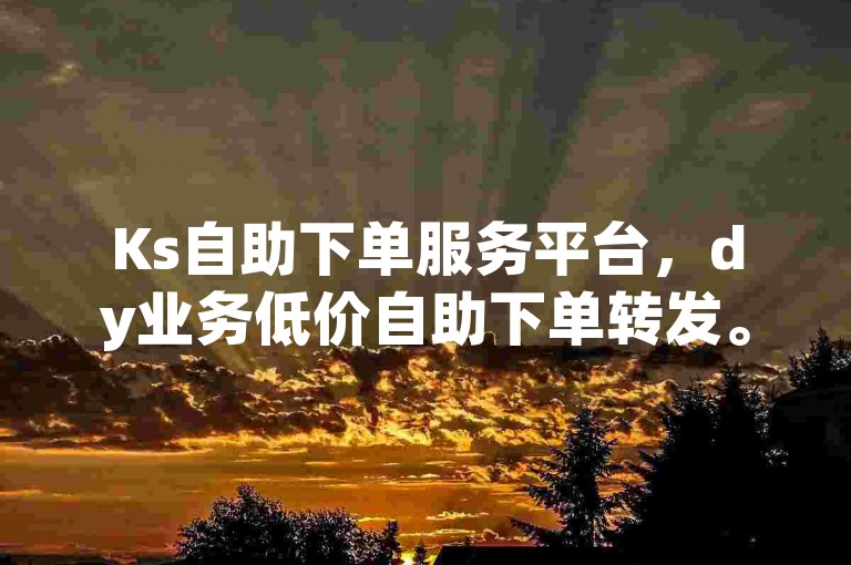 Ks自助下单服务平台，dy业务低价自助下单转发。