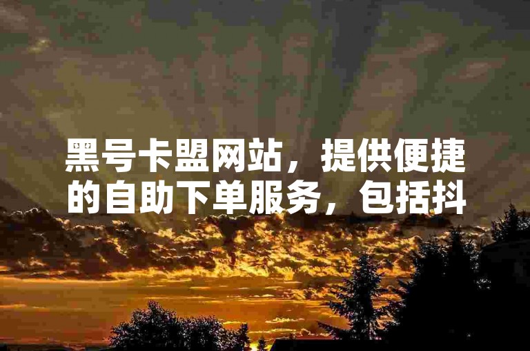 黑号卡盟网站，提供便捷的自助下单服务，包括抖音点赞、苹果手机充值和QQ空间赞等。