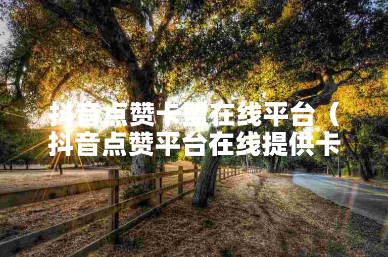 抖音点赞卡盟在线平台（抖音点赞平台在线提供卡盟服务）