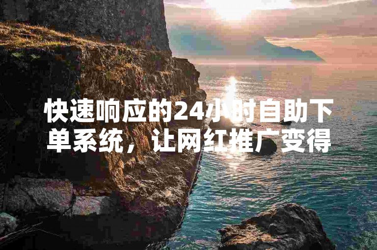 快速响应的24小时自助下单系统，让网红推广变得更加便捷高效。