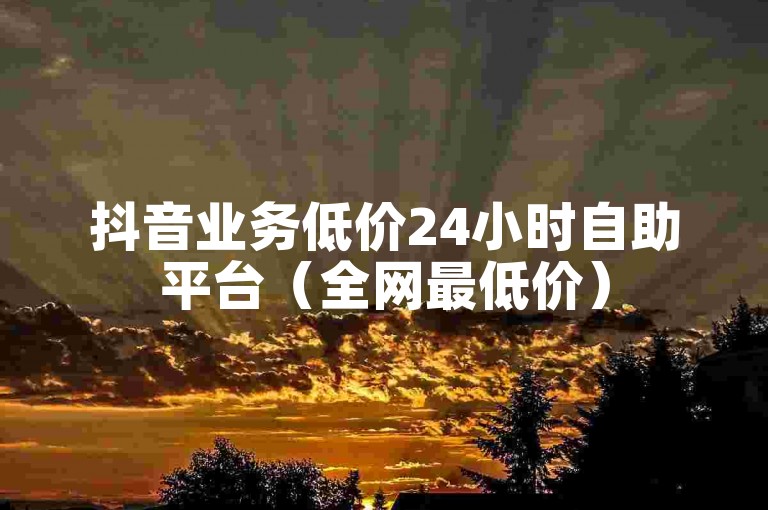 抖音业务低价24小时自助平台（全网最低价）