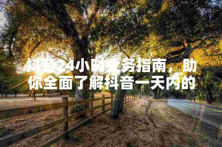 抖音24小时业务指南，助你全面了解抖音一天内的各项业务。