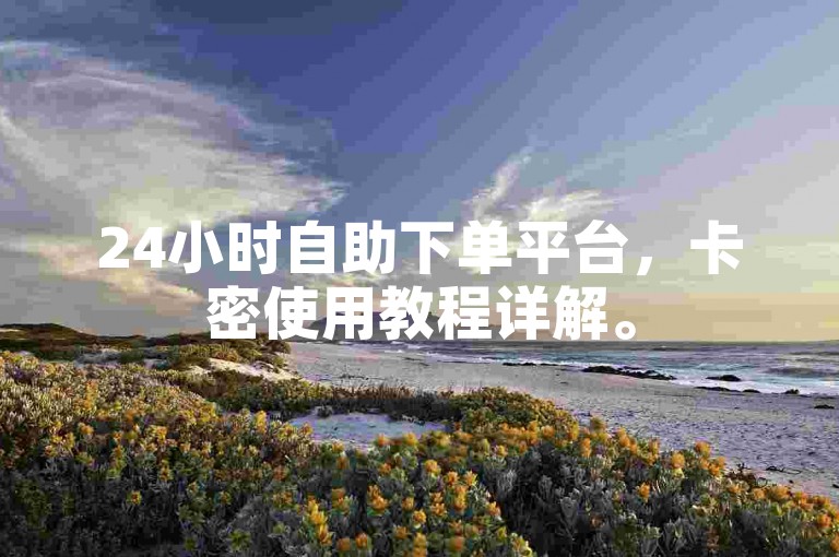 24小时自助下单平台，卡密使用教程详解。