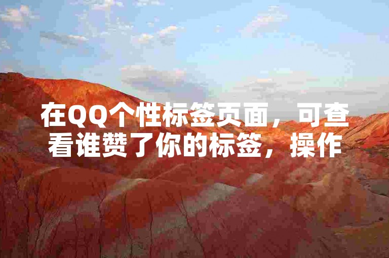 在QQ个性标签页面，可查看谁赞了你的标签，操作便捷。