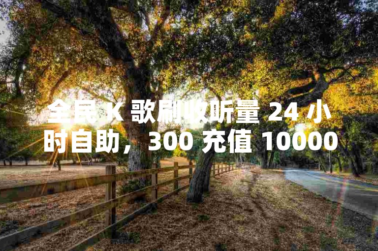 全民 K 歌刷收听量 24 小时自助，300 充值 10000 快币渠道。