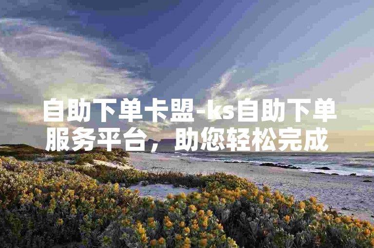 自助下单卡盟-ks自助下单服务平台，助您轻松完成订单。