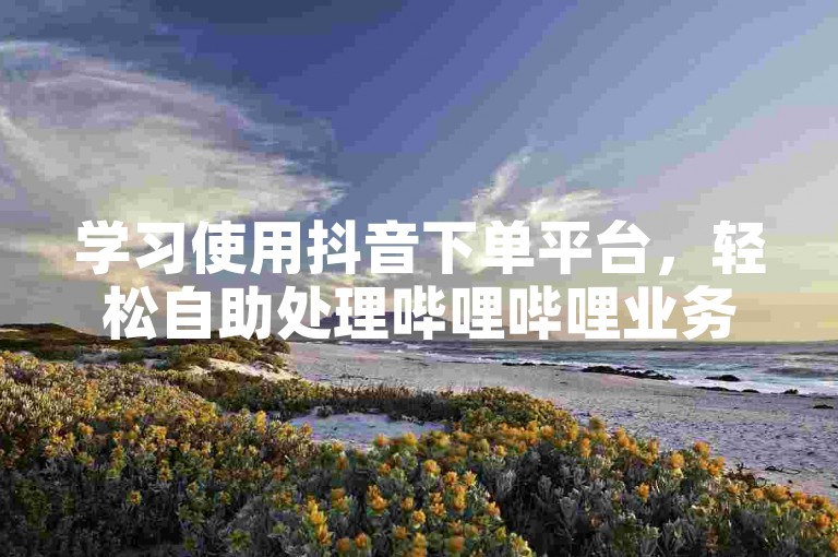 学习使用抖音下单平台，轻松自助处理哔哩哔哩业务。