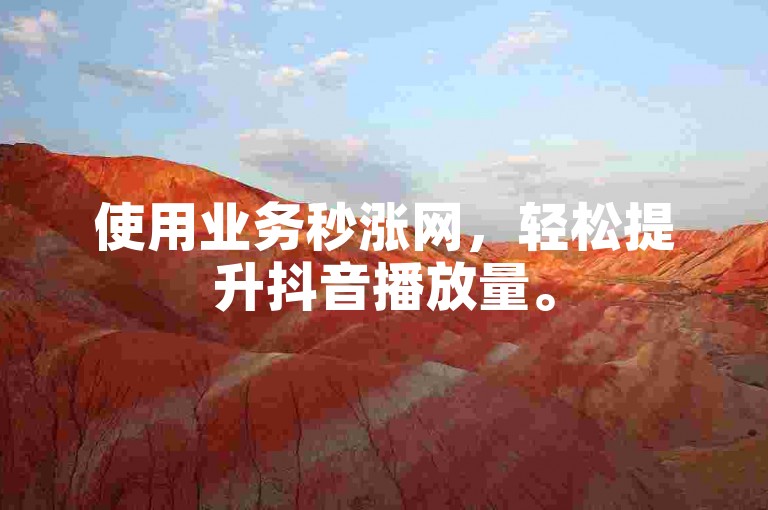 使用业务秒涨网，轻松提升抖音播放量。