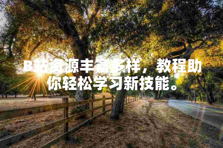 B站资源丰富多样，教程助你轻松学习新技能。