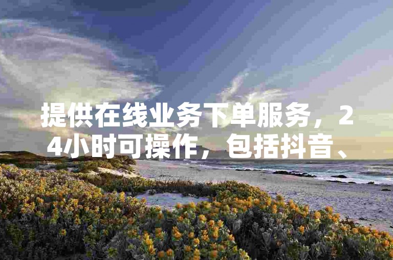 提供在线业务下单服务，24小时可操作，包括抖音、QQ空间等平台。
