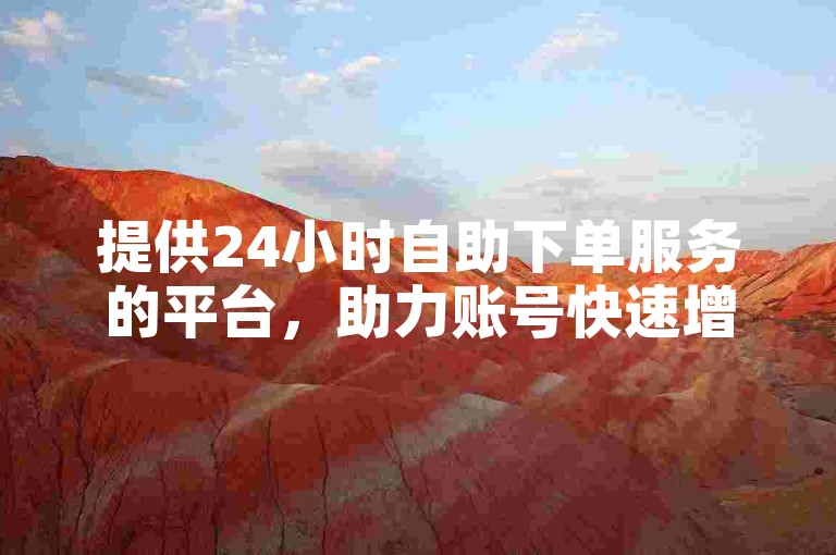 提供24小时自助下单服务的平台，助力账号快速增粉。