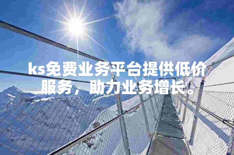 ks免费业务平台提供低价服务，助力业务增长。