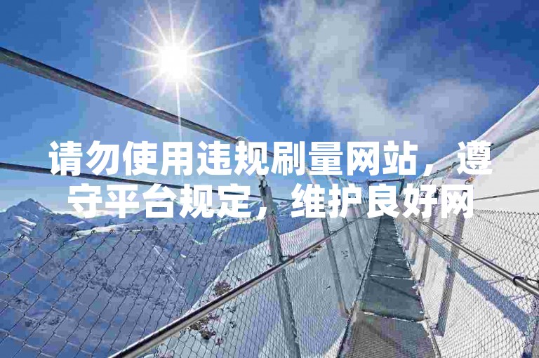 请勿使用违规刷量网站，遵守平台规定，维护良好网络环境。