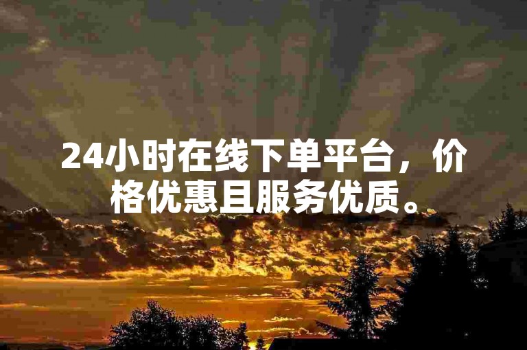 24小时在线下单平台，价格优惠且服务优质。