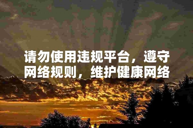 请勿使用违规平台，遵守网络规则，维护健康网络环境。
