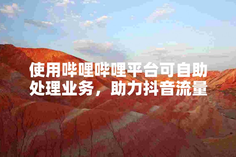 使用哔哩哔哩平台可自助处理业务，助力抖音流量推广。