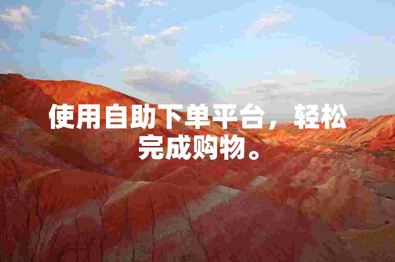 使用自助下单平台，轻松完成购物。