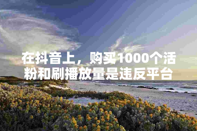 在抖音上，购买1000个活粉和刷播放量是违反平台规定的行为，可能会导致账号被封禁。