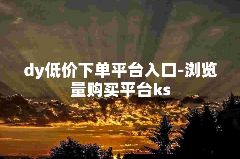 dy低价下单平台入口-浏览量购买平台ks