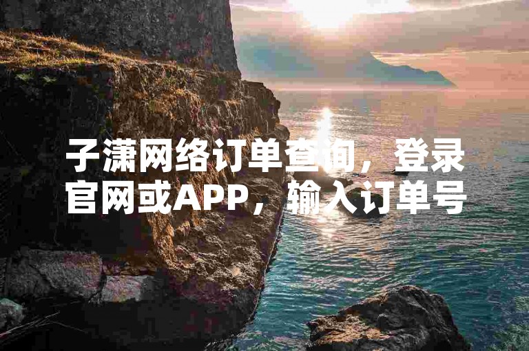 子潇网络订单查询，登录官网或APP，输入订单号即可查看。