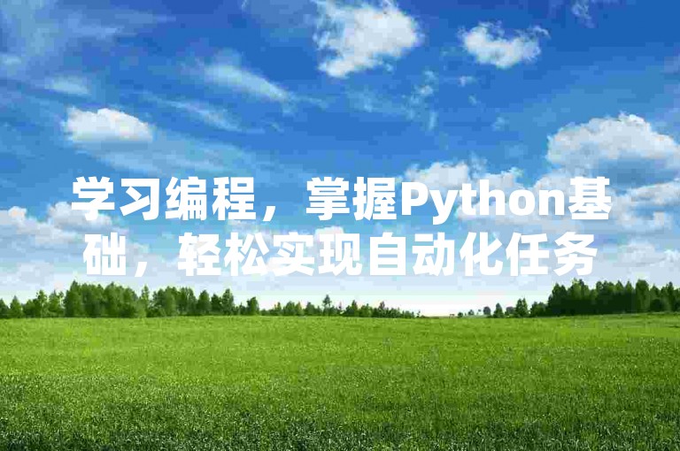 学习编程，掌握Python基础，轻松实现自动化任务。