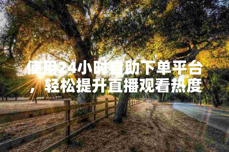 使用24小时自助下单平台，轻松提升直播观看热度。