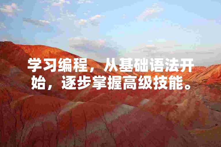学习编程，从基础语法开始，逐步掌握高级技能。