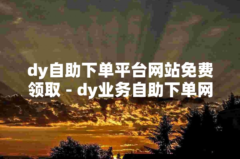 dy自助下单平台网站免费领取 - dy业务自助下单网站丰易
