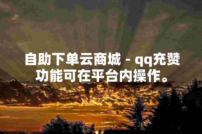 自助下单云商城 - qq充赞功能可在平台内操作。