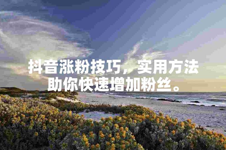 抖音涨粉技巧，实用方法助你快速增加粉丝。