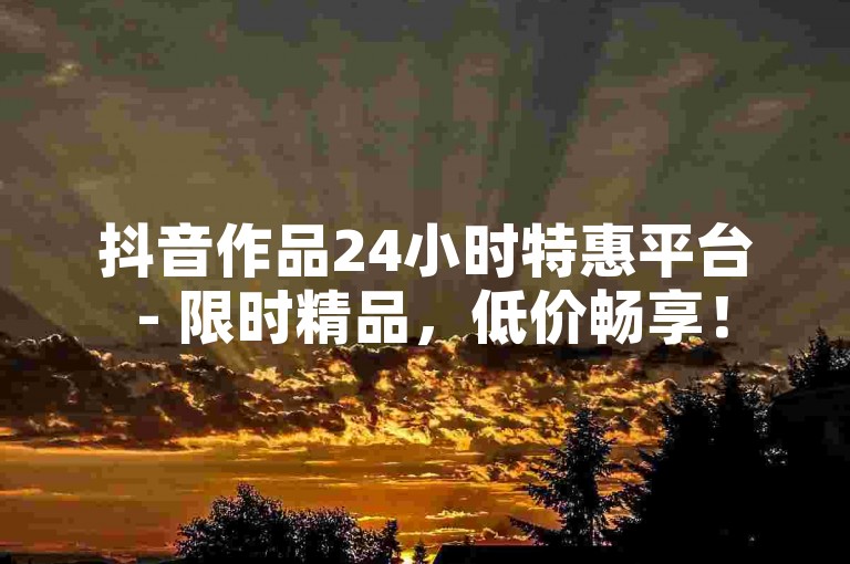 抖音作品24小时特惠平台 - 限时精品，低价畅享！