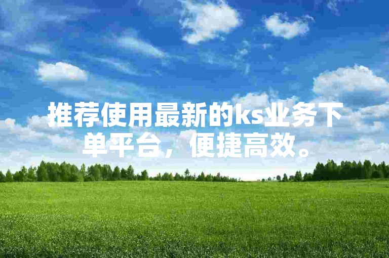推荐使用最新的ks业务下单平台，便捷高效。