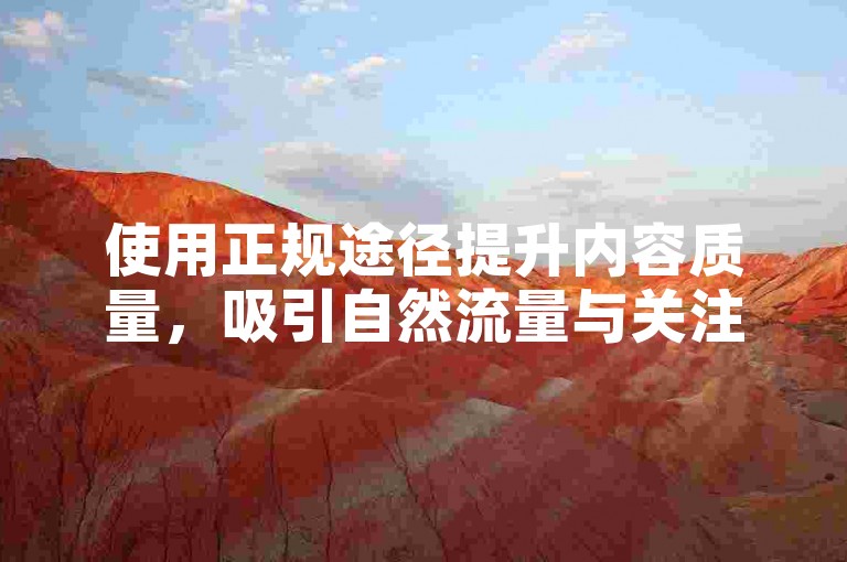 使用正规途径提升内容质量，吸引自然流量与关注。