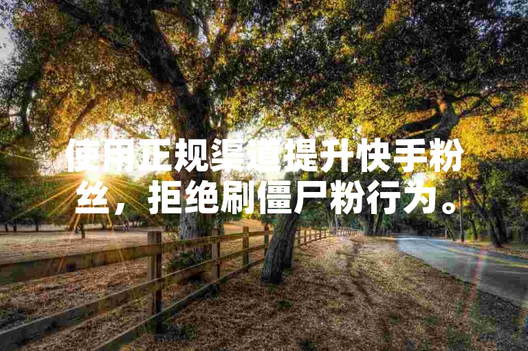 使用正规渠道提升快手粉丝，拒绝刷僵尸粉行为。
