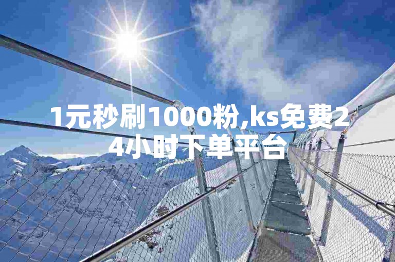 1元秒刷1000粉,ks免费24小时下单平台