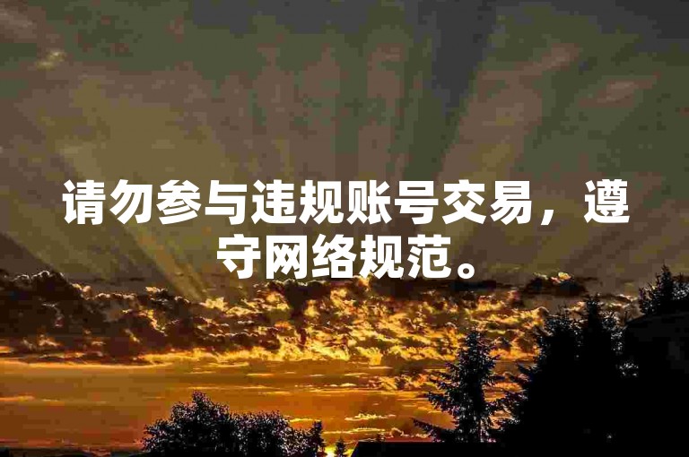 请勿参与违规账号交易，遵守网络规范。